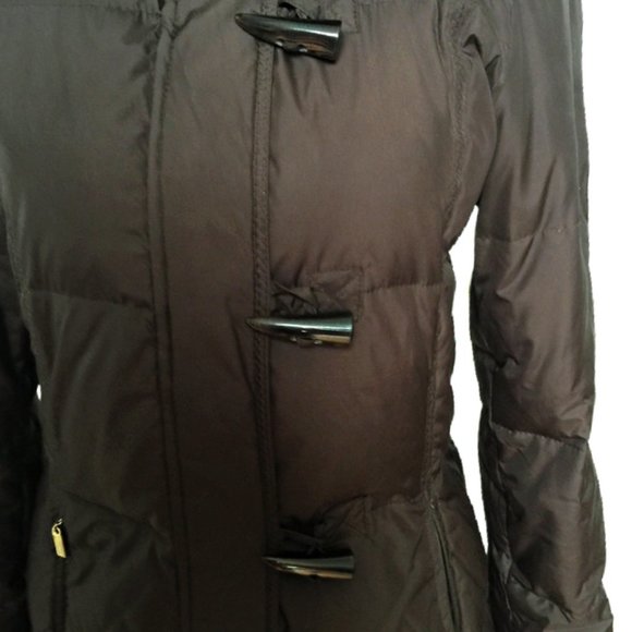 FINAL -Ellen Tracy Down Mid Length Coat w/Fox Fur S - Picture 5 of 5